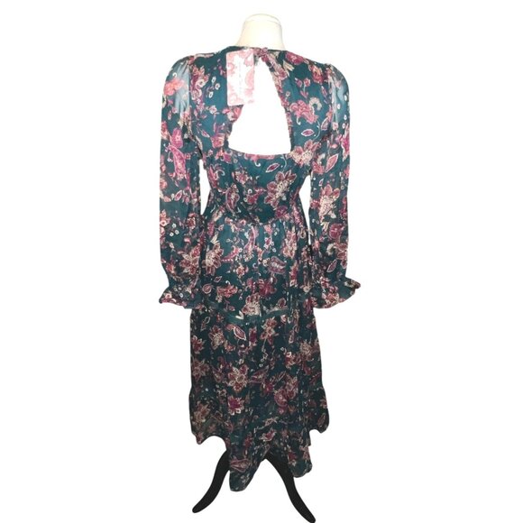 Band of the Free NWT Run the World Pine Paisley Empire Waist Midi Dress Sz S Wom - Picture 4 of 14